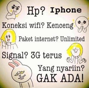 Meme kesal karena sinyal