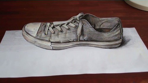 Gambar lukisan 3d pensil